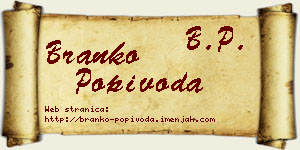 Branko Popivoda vizit kartica